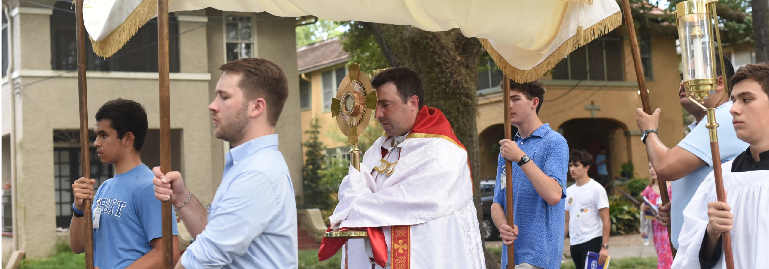 Sodality Eucharistic Procession New Orleans Processing into Mass